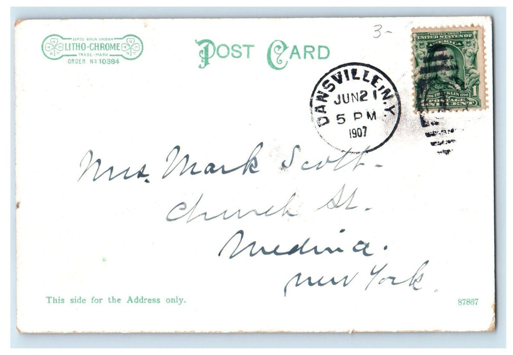 1907 The Rotunda Jackson Health Resort Interior Dansville New York NY Postcard