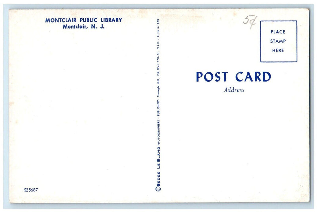 c1960's Montclair Public Library Montclair New Jersey NJ Vintage Postcard