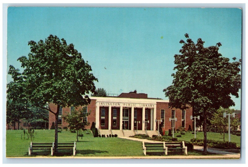 c1960's Public Library Essex County Irvington New Jersey NJ Vintage Postcard