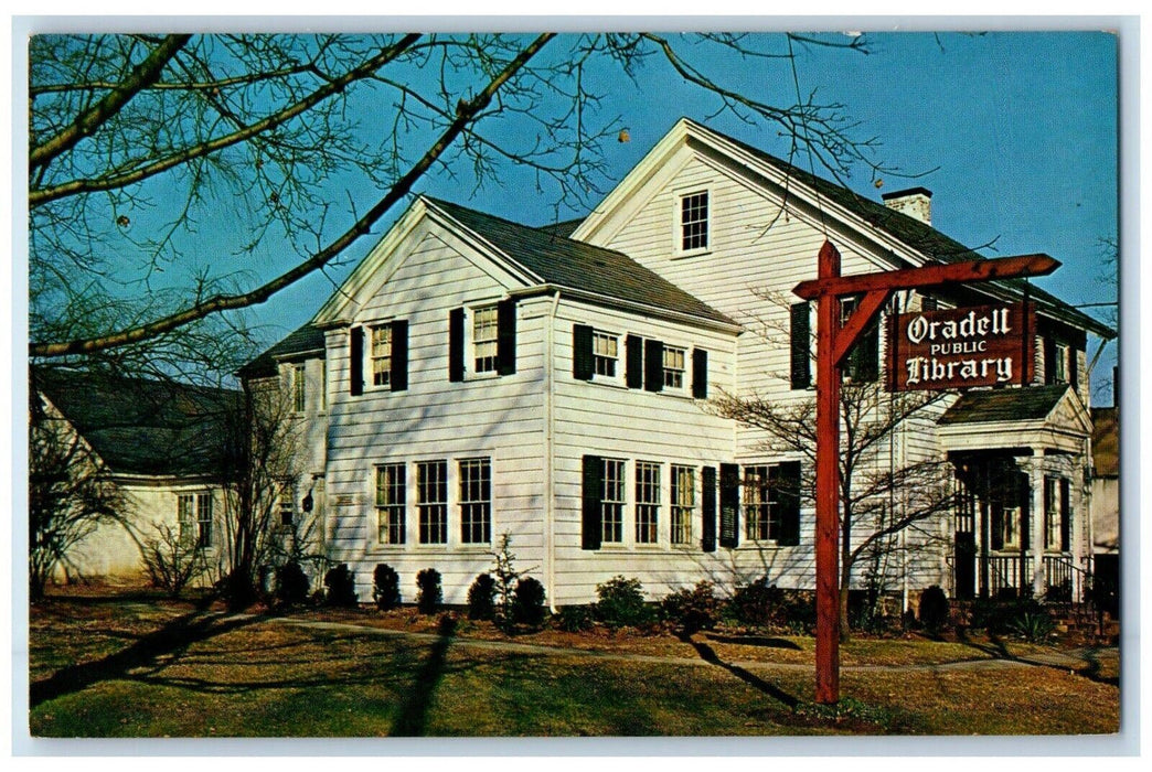 c1960's Oradell Public Library White Building Oradell New Jersey NJ Postcard