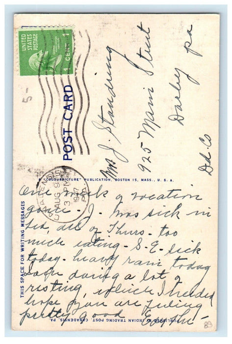 1947 Pocono Express Operating At Indian Trading Post Canadensis PA Postcard