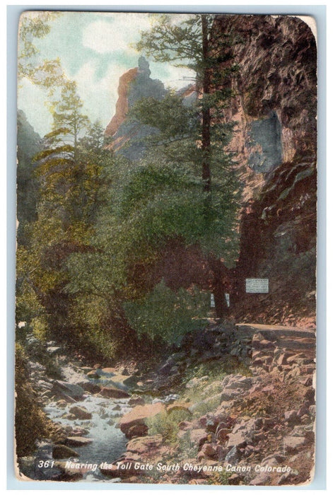 1911 Nearing The Toll Gate South Cheyenne Canon Colorado CO Antique Postcard