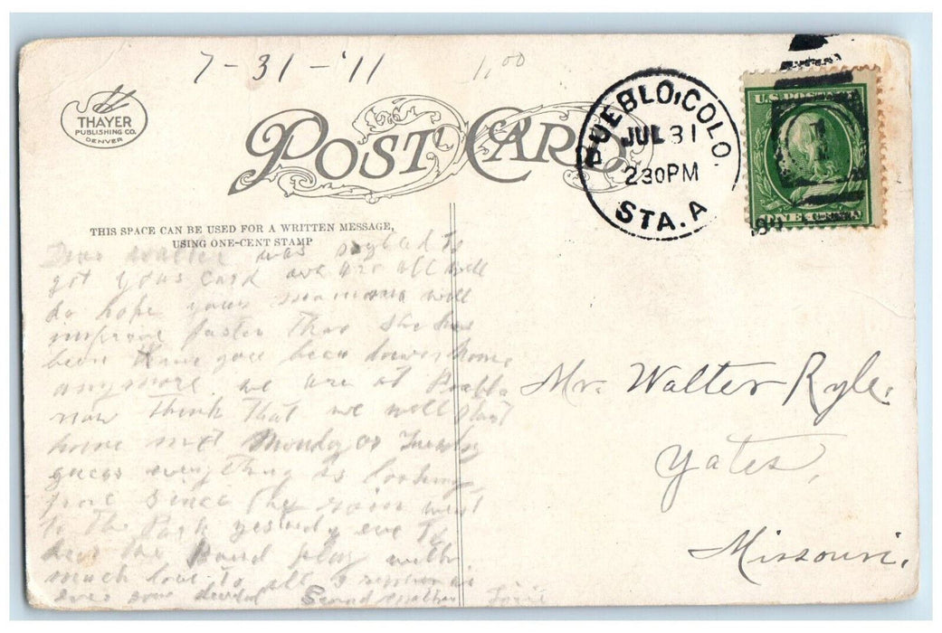 1911 Nearing The Toll Gate South Cheyenne Canon Colorado CO Antique Postcard
