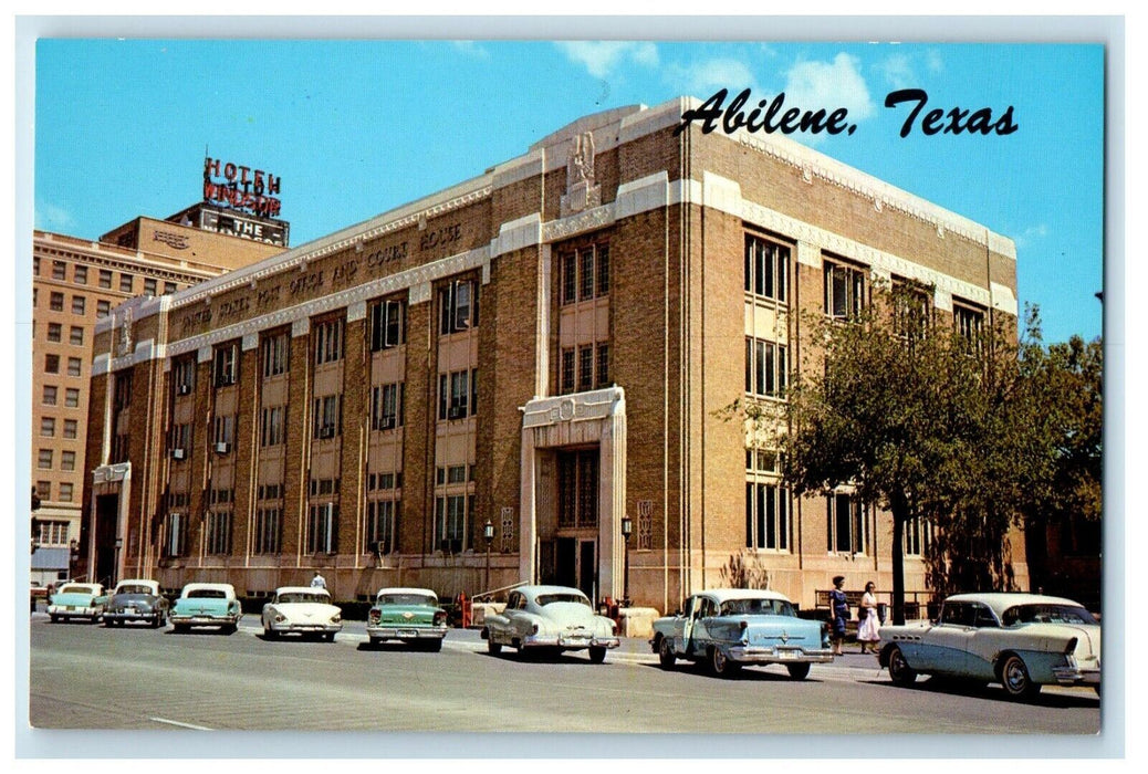 c1960's Hotel Windsor Building Cars Street View Abilene Texas TX Postcard