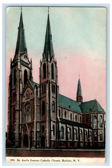 c1910's St. Ann's German Catholic Church Buffalo New York NY Antique Postcard