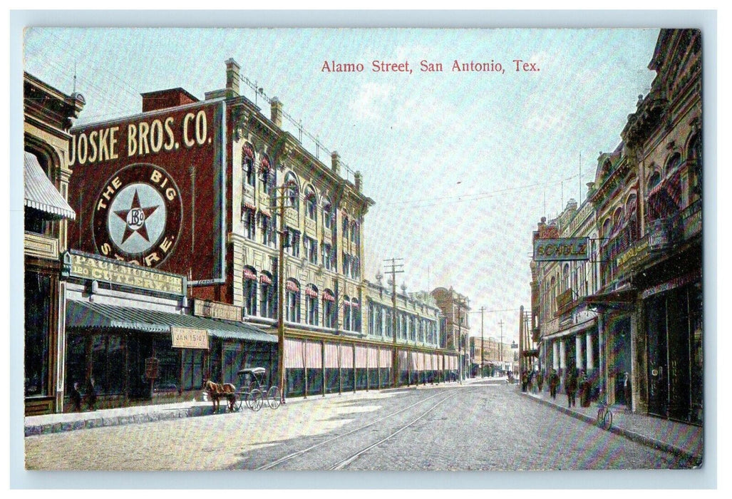 Alamo Street View Joske Bros Co. Store San Antonio Texas TX Unposted Postcard