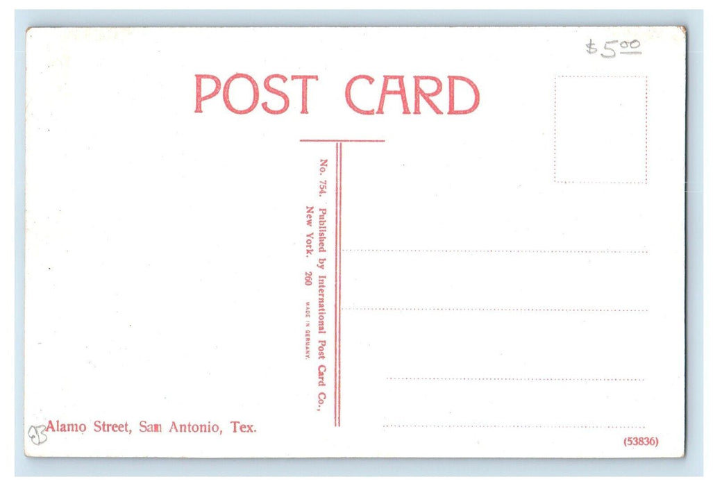 Alamo Street View Joske Bros Co. Store San Antonio Texas TX Unposted Postcard