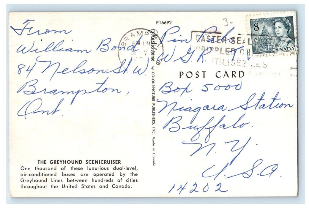 The Greyhound Scenicruiser Bus Luxurious Dual Level USA & Canada Posted Postcard