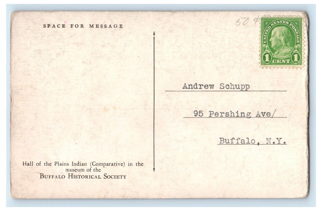 Hall Of The Plains Indian Museum Buffalo Historical Society Interior NY Postcard