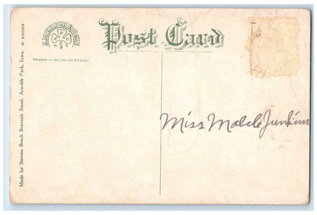 c1920's Arnolds Park Consolidated School West Okoboji Lake Iowa IA Postcard