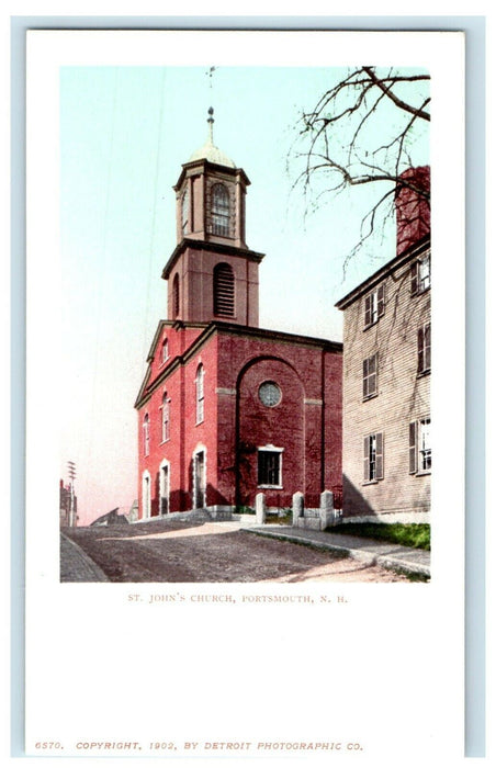 c1905 St. John's Church Portsmouth New Hampshire NH Unposted Antique Postcard