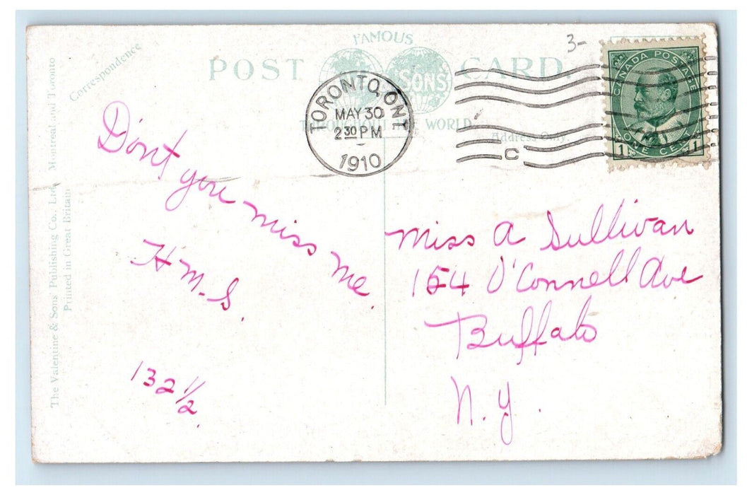 1910 Queen Street East Gibbons Bros Trolley Horse Wagon Toronto Canada Postcard