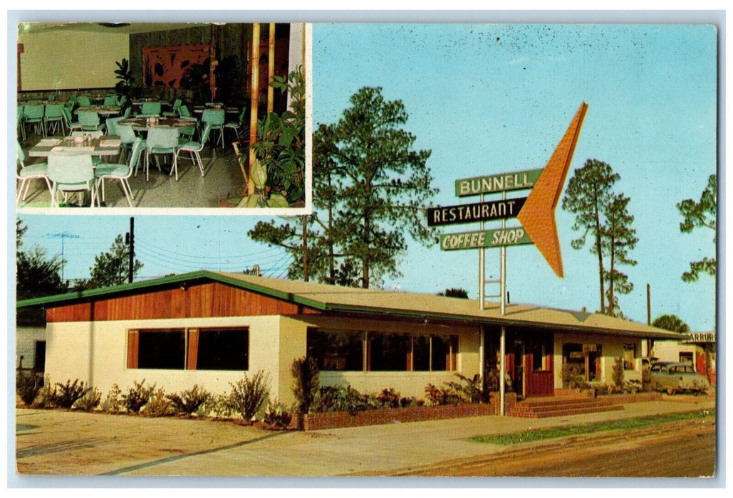 c1960s Bunnell Restaurant & Coffee Shop Bunnell Florida FL Postcard