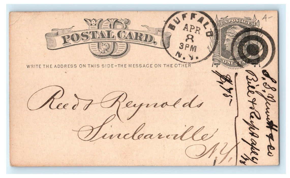 1878 Jewett & Root Stove Co. Bill Receipt Advertising Buffalo NY Postcard
