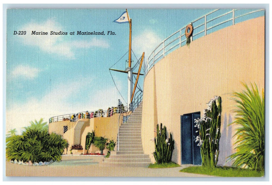 c1940's Large Aquarium at Marine Studios at Marineland Florida FL Postcard
