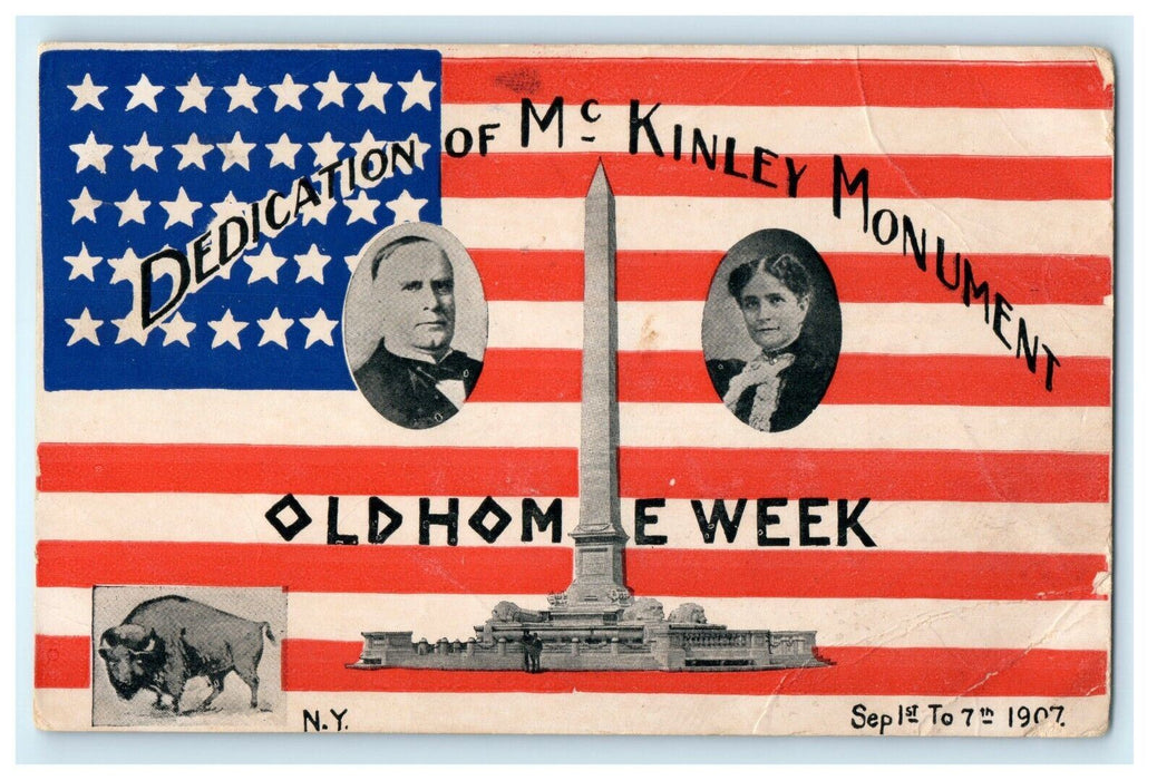 1907 Dedication McKinley Monument Old Home Week Buffalo New York NY Postcard