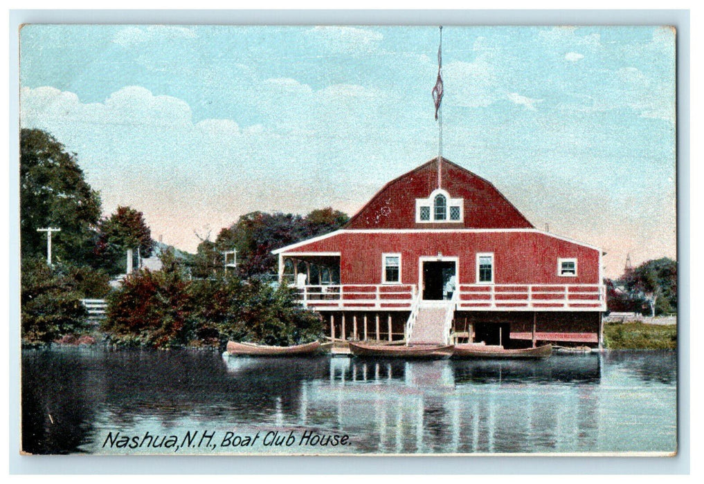 c1905s Boat Club House, Nashua New Hampshire NH Unposted Postcard