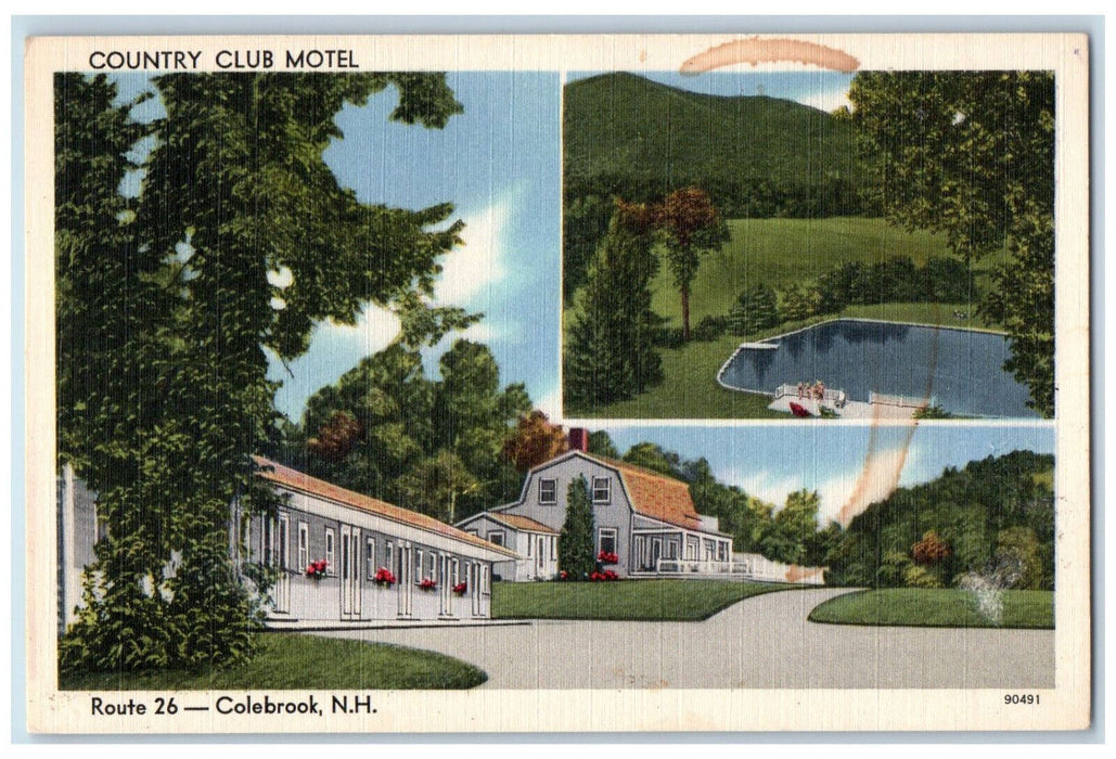 c1950s Country Club Motel, Colebrook New Hampshire NH Vintage Postcard