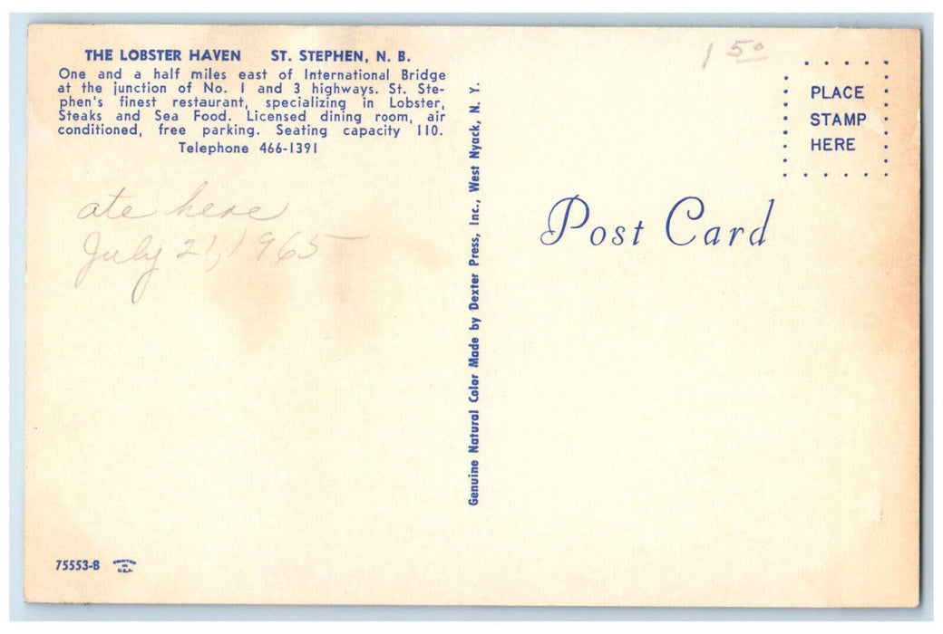 1965 Multiview of Lobster Haven St. Stephen New Brunswick Canada Postcard