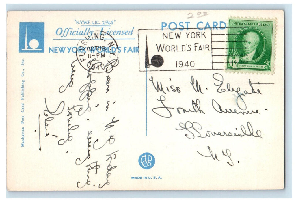 1940 Maison Coty, Star Pylon, and Agriculture, New York World's Fair Postcard