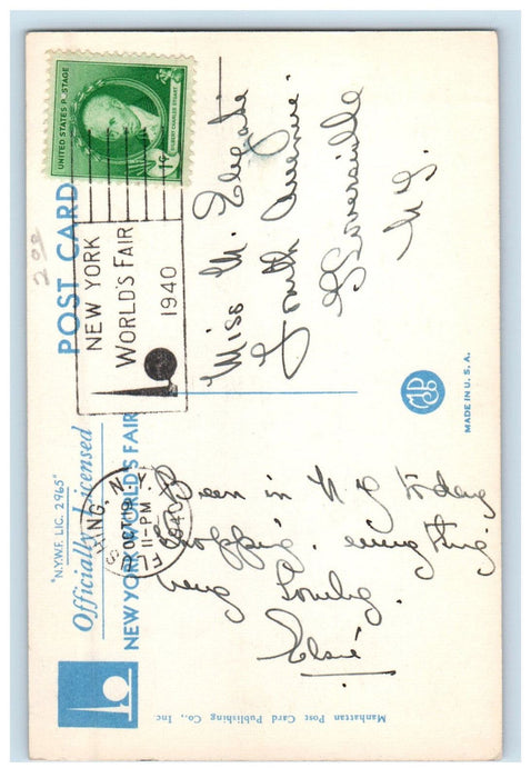 1940 Maison Coty, Star Pylon, and Agriculture, New York World's Fair Postcard