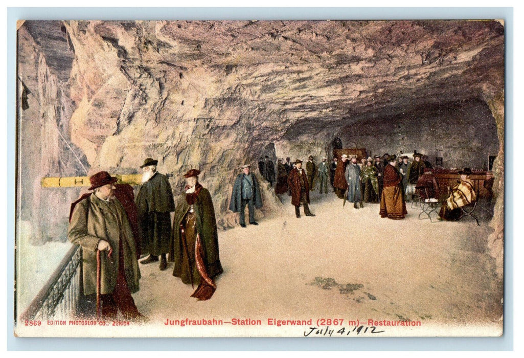c1940s Jungfraubahn Station Eigerwand Restauration Unposted Postcard