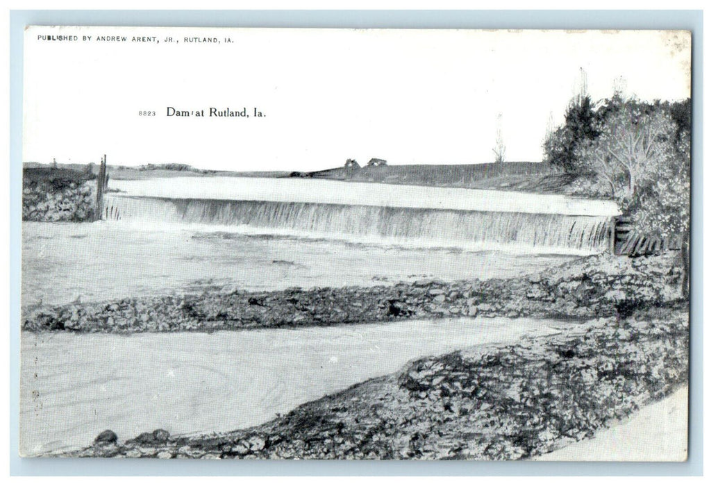 c1910 Scene of Dam at Rutland Iowa IA Unposted Antique Postcard