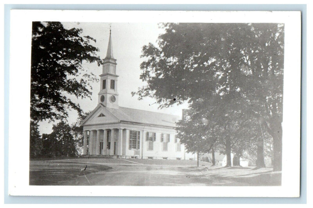 c1950's Church View Of Petersham Massachusetts MA RPPC Photo Vintage Postcard