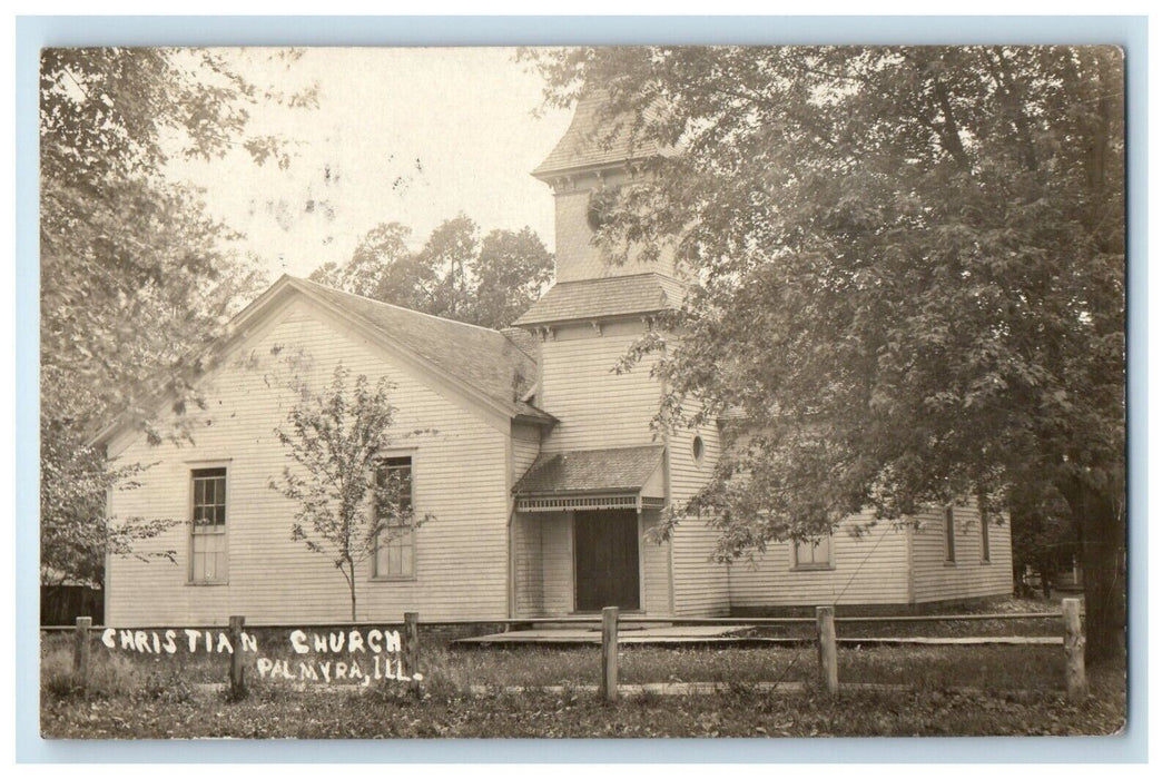 1910 Christian Church Palmyra Illinois IL RPPC Photo Posted Antique Postcard