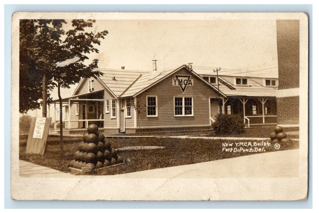 A View Of New Y.M.C.A. Building Fort Dupont Delaware DE RPPC Photo Postcard