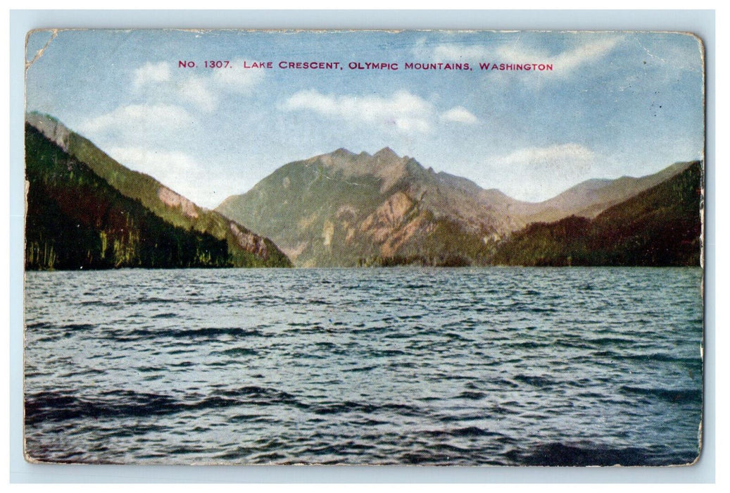 c1910 Lake Crescent, Olympic Mountains Washington WA Unposted Postcard