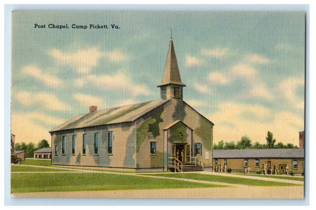 c1940s Post Chapel Camp Pickett Virginia VA Unposted Vintage Postcard