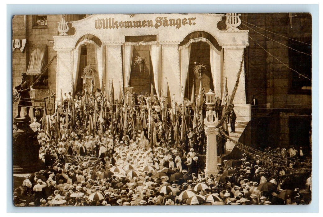 1914 Sangerfest Metro Hall Louisville Kentucky KY RPPC Photo Antique Postcard