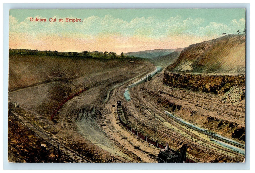 1913 Culebra Cut in Empire at Panama Canal Unposted Antique Postcard