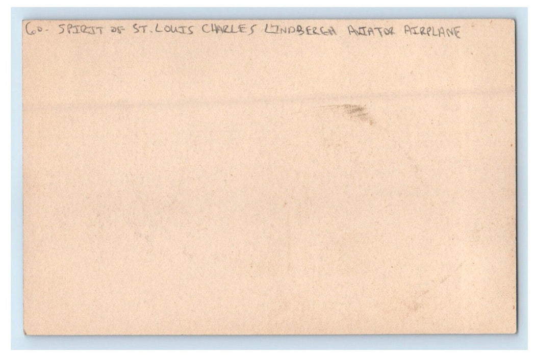 Spirit Of St. Louis Charles Lindbergh Aviator Airplane RPPC Photo Postcard