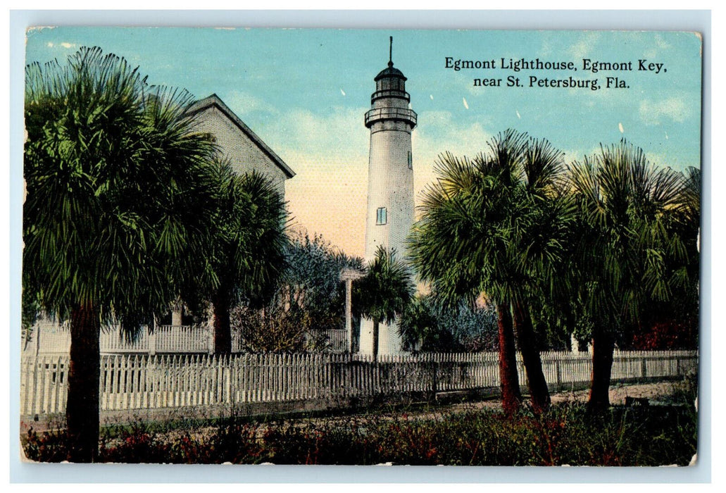 c1910 Egmont Lighthouse, Egmot Key Near St. Petersburg Florida FL Postcard