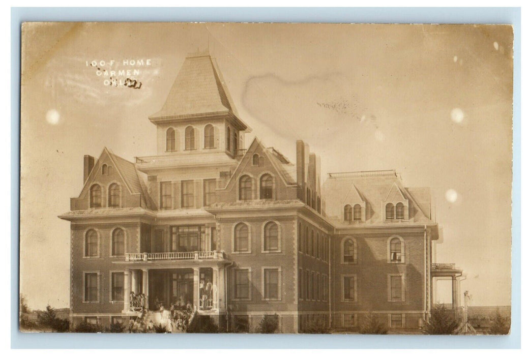 c1910's Ioof Home Odd Fellows Home Carmen Oklahoma OK RPPC Photo Postcard