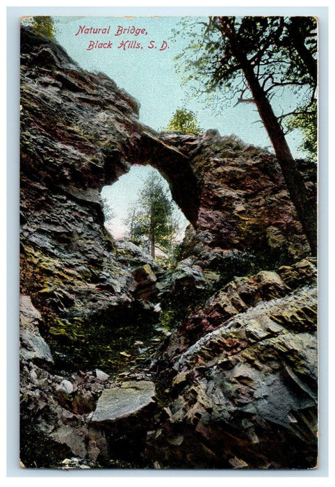 c1910 Natural Bridge, Black Hills South Dakota SD Unposted Antique Postcard