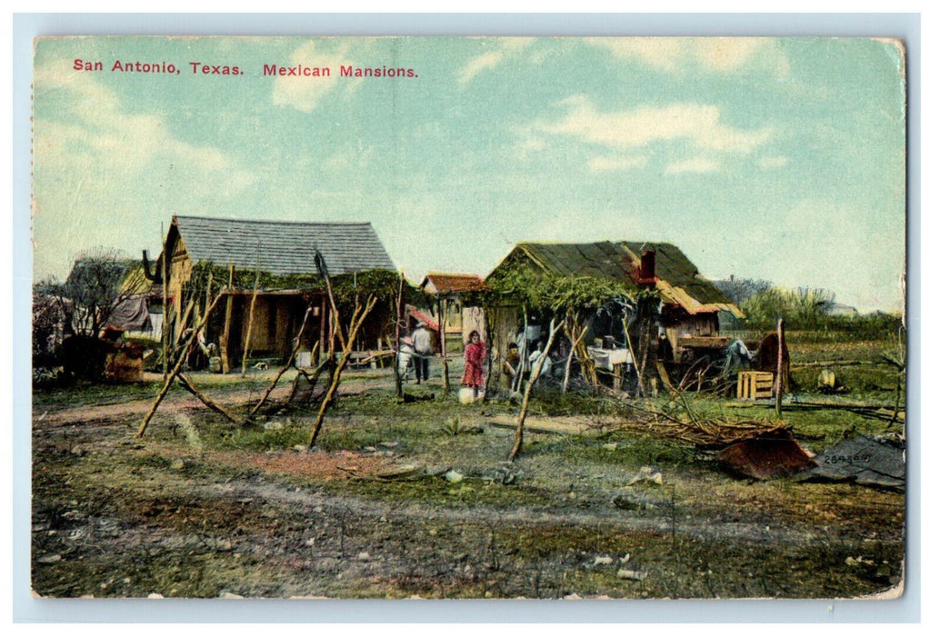 c1910 Mexican Mansions San Antonio Texas TX Unposted Antique Postcard
