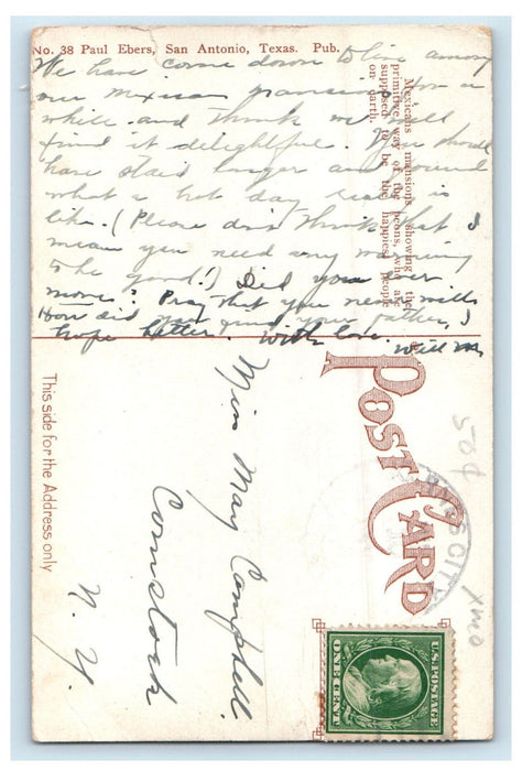 c1910 Mexican Mansions San Antonio Texas TX Unposted Antique Postcard