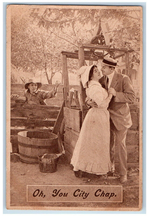 c1910's Sweet Couple Dancing Well Boy Watching Romance Unposted Antique Postcard