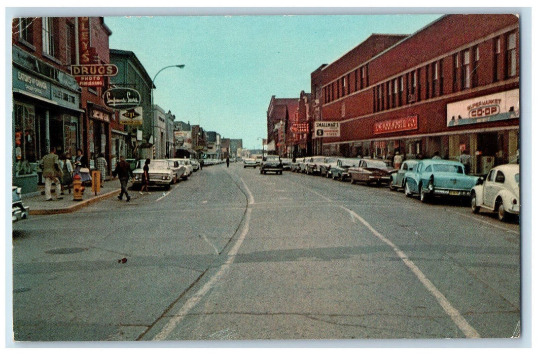 1971 Main St. and Business Section Summerside PEI Gaspe Quebec Postcard