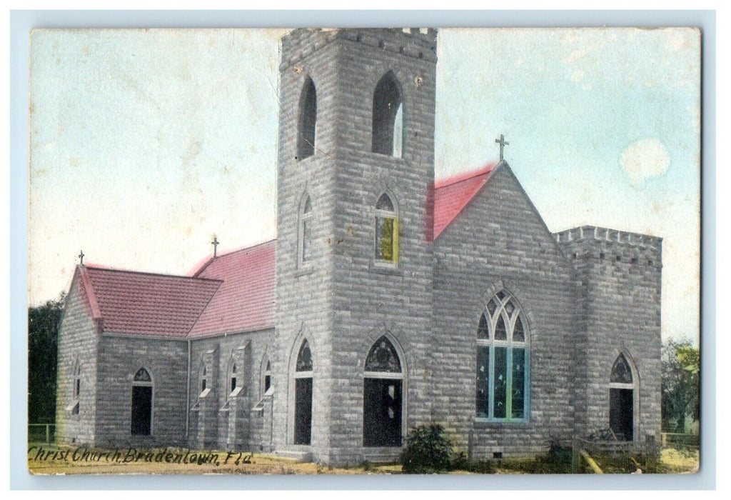 c1910's View Of Christ Church Bradentown Florida FL Posted Antique Postcard