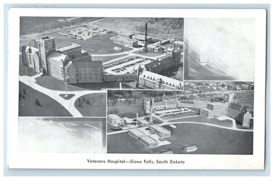 1950 Veterans Hospital Sioux Falls South Dakota SD Vintage Posted Postcard