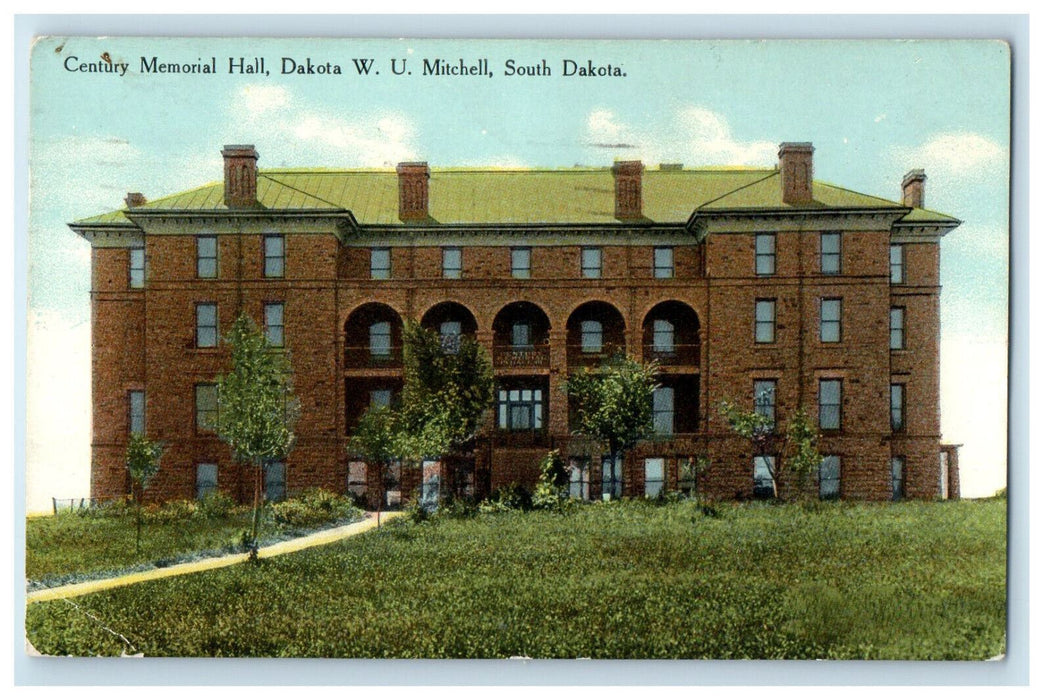 1952 Century Memorial Hall, Dakota W.U. Mitchell South Dakota SD Postcard