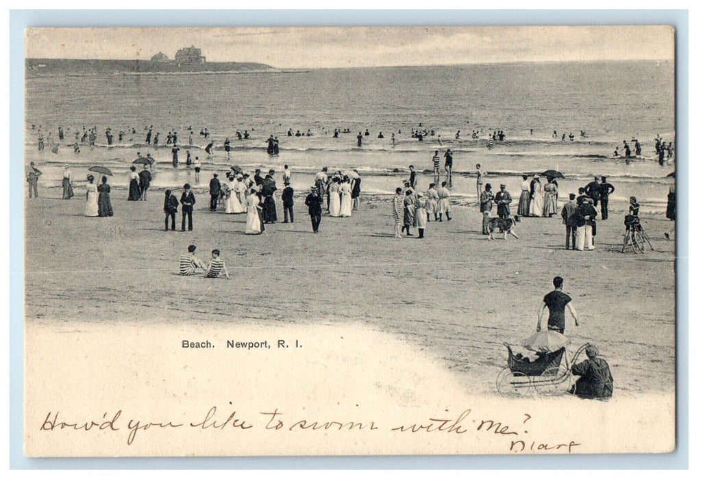 1906 Beach View Of Newport Rhode Island RI Posted Antique  Postcard