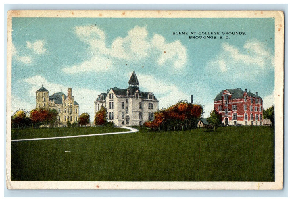 1918 Scene at College Grounds, Brookings South Dakota SD Posted Postcard