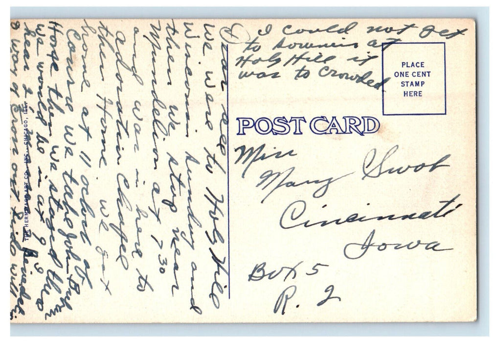 c1940s Exposition Altar of Perpetual Adoration Shrine Mundelein IL Postcard