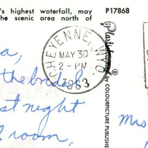 1963 Smith Falls Waterfall Valentine Nebraska NE Posted Vintage Postcard