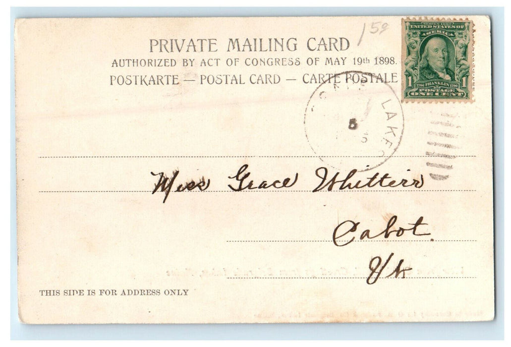 1905 View from Smith's Hill, Greetings from Belgrade Lakes Maine ME Postcard